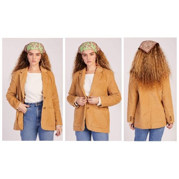 NWT|Levi's Oversized Autumn Brown Corduroy Blazer Jacket, XS - Picture 3 of 13